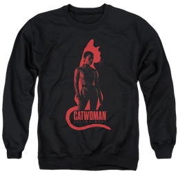 The Batman (2022) Selina Kyle Cat Silhouette - Men's Crewneck Sweatshirt Men's Crewneck Sweatshirt Batman   