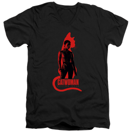 The Batman (2022) Selina Kyle Cat Silhouette - Men's V-Neck T-Shirt Men's V-Neck T-Shirt Batman   