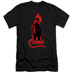 The Batman (2022) Selina Kyle Cat Silhouette - Men's Premium Slim Fit T-Shirt Men's Premium Slim Fit T-Shirt Batman   