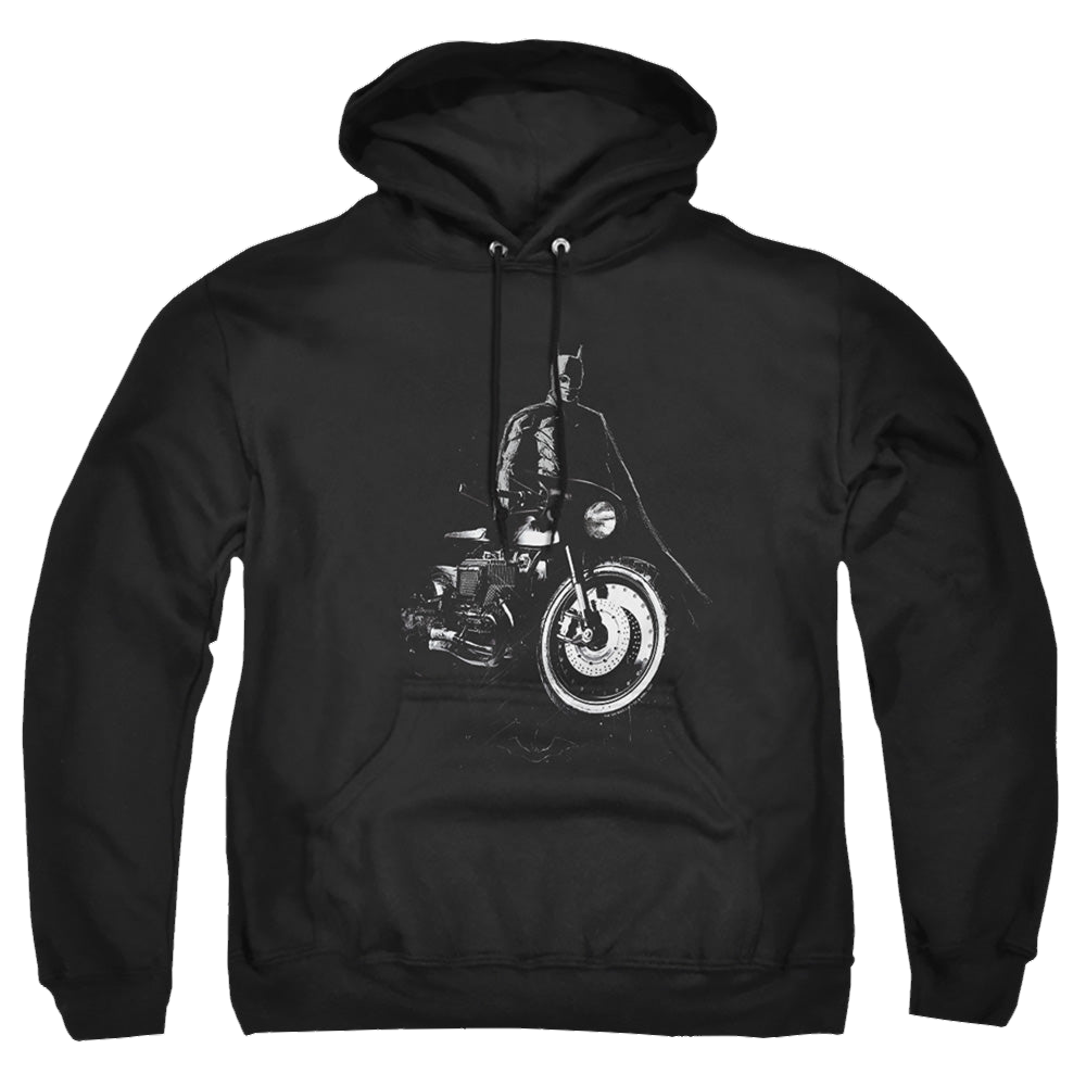 The Batman (2022) And His Motorcycle - Pullover Hoodie Pullover Hoodie Batman   
