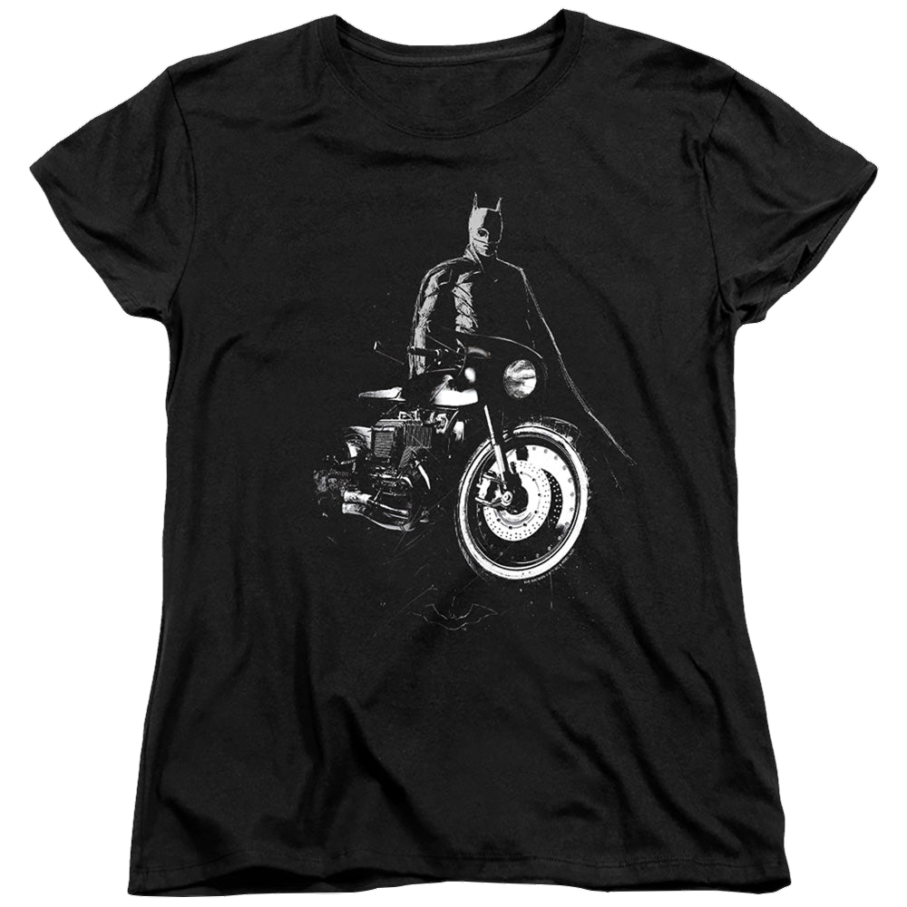 The Batman (2022) And His Motorcycle - Women's T-Shirt Women's T-Shirt Batman   