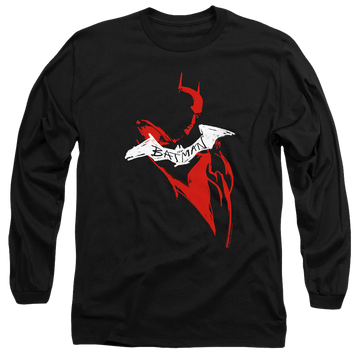 Black men's long sleeve t-shirt with The Batman (2022) Hand Drawn Silhouette graphic