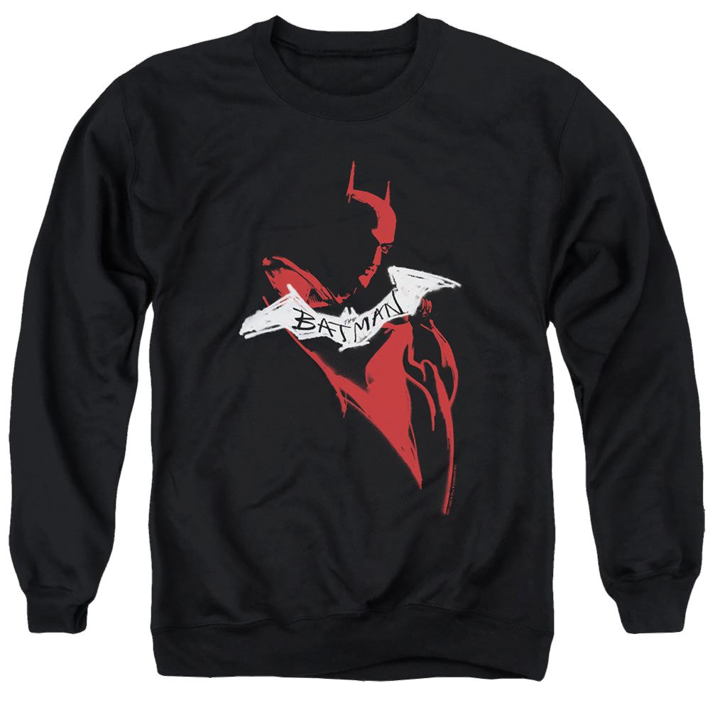The Batman (2022) Hand Drawn Silhouette - Men's Crewneck Sweatshirt Men's Crewneck Sweatshirt Batman   