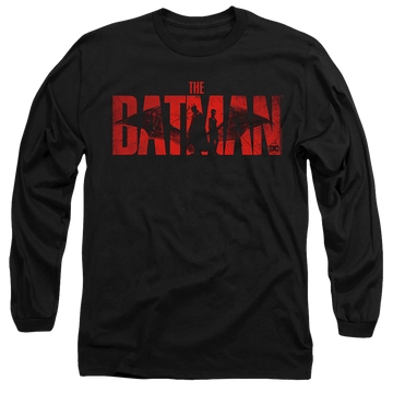 Black men's long sleeve t-shirt with The Batman (2022) And Catwoman graphic