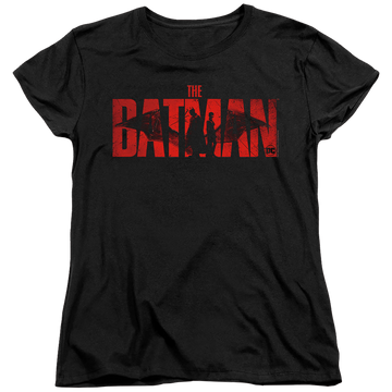 Black women's t-shirt with The Batman (2022) And Catwoman graphic