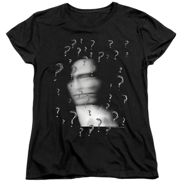 Black women's t-shirt with The Batman (2022) The Riddler? graphic