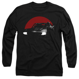 The Batman (2022) Red Moon And Batmobile - Men's Long Sleeve T-Shirt Men's Long Sleeve T-Shirt Batman   