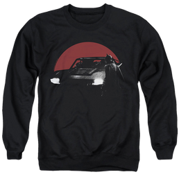 The Batman (2022) Red Moon And Batmobile - Men's Crewneck Sweatshirt Men's Crewneck Sweatshirt Batman   