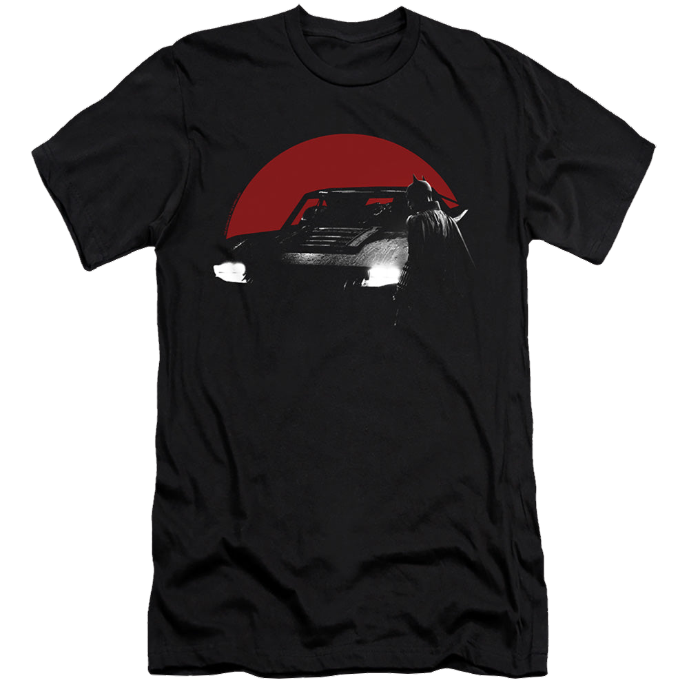 The Batman (2022) Red Moon And Batmobile - Men's Premium Slim Fit T-Shirt Men's Premium Slim Fit T-Shirt Batman   