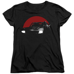 The Batman (2022) Red Moon And Batmobile - Women's T-Shirt Women's T-Shirt Batman   