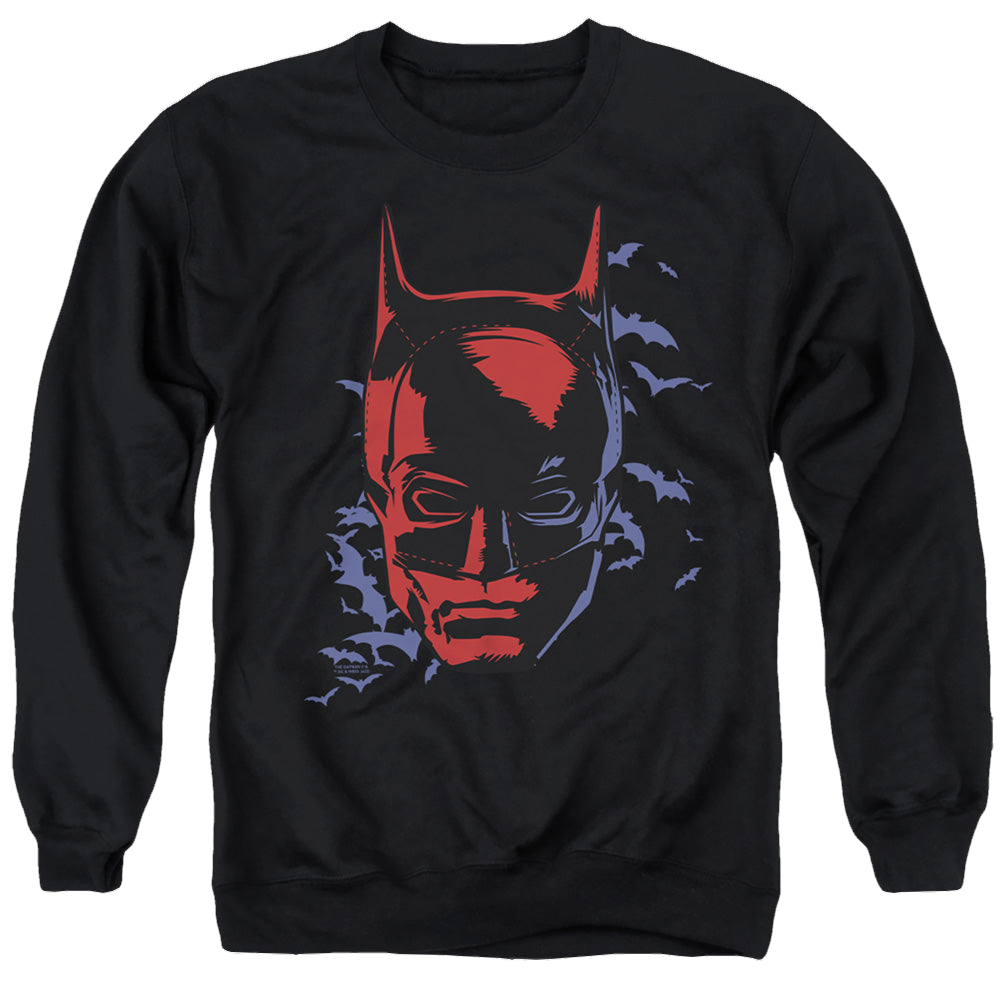 The Batman (2022) Shadowed Headshot - Men's Crewneck Sweatshirt Men's Crewneck Sweatshirt Batman   