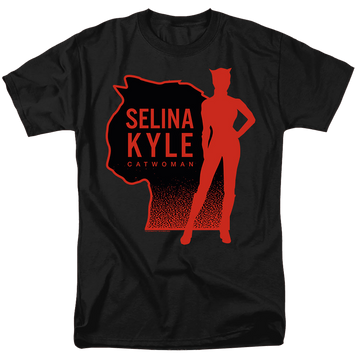 Black men's regular fit t-shirt with The Batman (2022) Selina Kyle Catwoman graphic