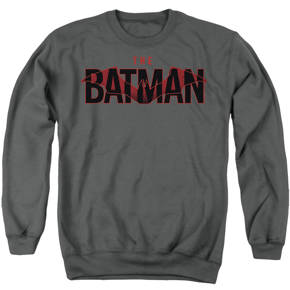 The Batman (2022) Logo With Red Bat - Men's Crewneck Sweatshirt Men's Crewneck Sweatshirt Batman   
