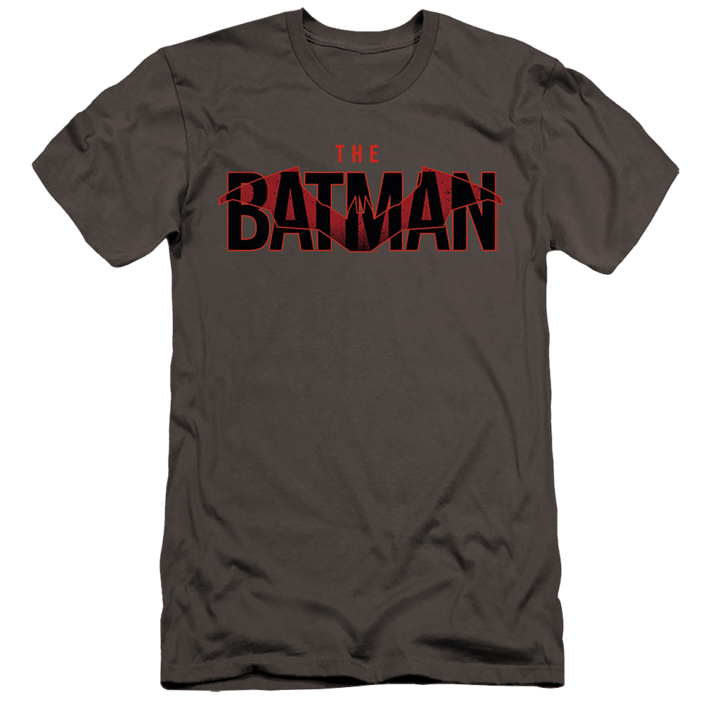 The Batman (2022) Logo With Red Bat - Men's Premium Slim Fit T-Shirt Men's Premium Slim Fit T-Shirt Batman   