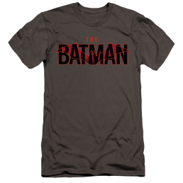The Batman (2022) Logo With Red Bat - Men's Premium Slim Fit T-Shirt Men's Premium Slim Fit T-Shirt Batman   