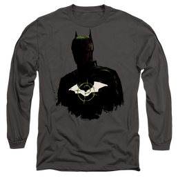 The Batman (2022) Silhouette With Riddler Logo - Men's Long Sleeve T-Shirt Men's Long Sleeve T-Shirt Batman   
