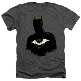 The Batman (2022) Silhouette With Riddler Logo - Men's Heather T-Shirt Men's Heather T-Shirt Batman   