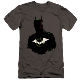 The Batman (2022) Silhouette With Riddler Logo - Men's Premium Slim Fit T-Shirt Men's Premium Slim Fit T-Shirt Batman   