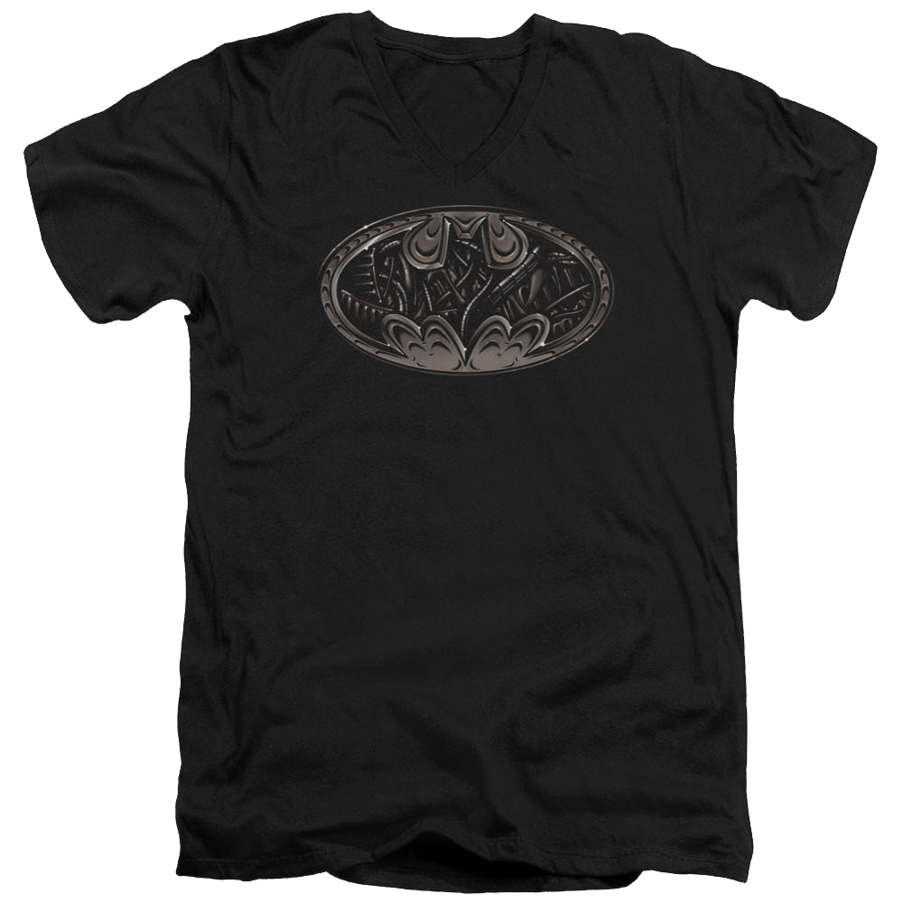 Batman Bio Mech Bat Shield - Men's V-Neck T-Shirt Men's V-Neck T-Shirt Batman   