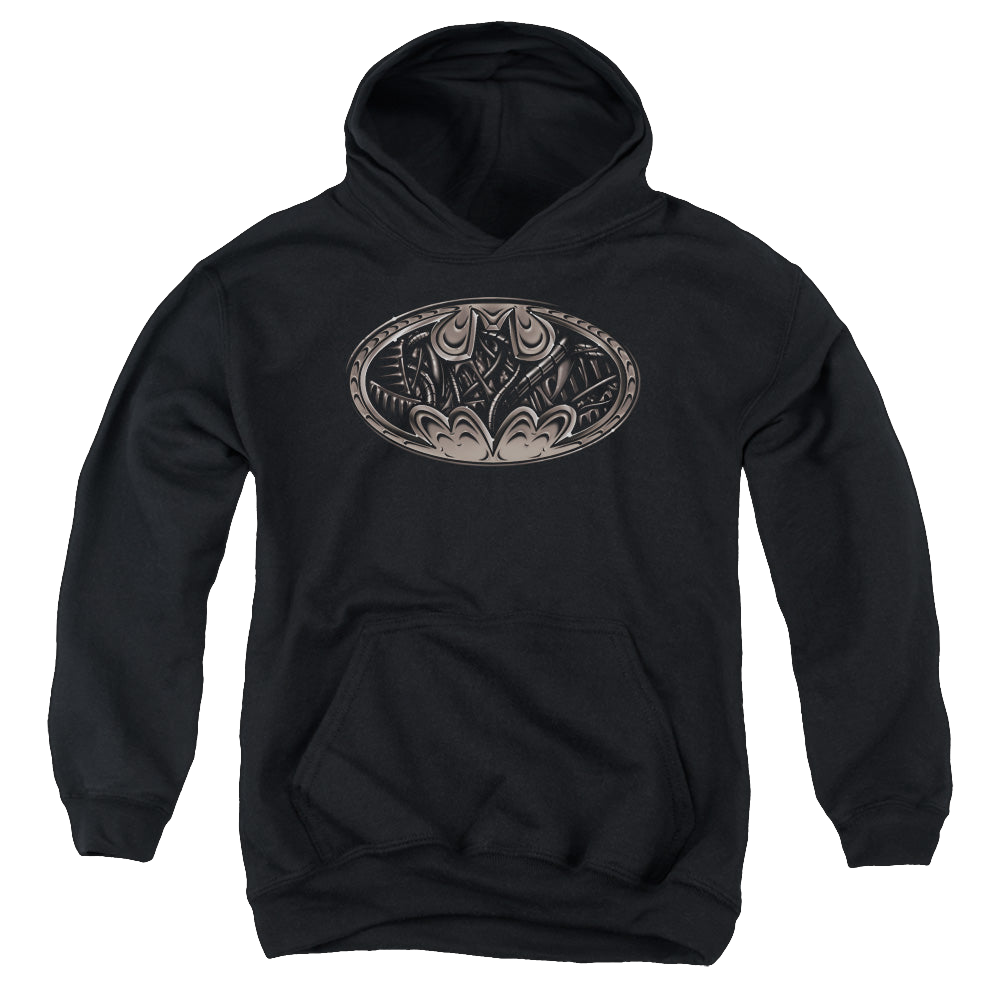 DC Batman Bio Mech Bat Shield - Youth Hoodie Youth Hoodie (Ages 8-12) Batman   