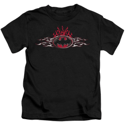 DC Batman Steel Flames Logo - Kid's T-Shirt Kid's T-Shirt (Ages 4-7) Batman   