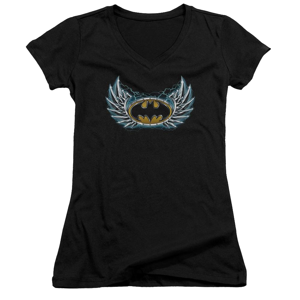 Batman Steel Wings Logo - Juniors V-Neck T-Shirt Juniors V-Neck T-Shirt Batman   