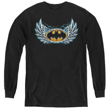 Dc Batman Steel Wings Logo - Youth Long Sleeve T-Shirt Youth Long Sleeve T-Shirt Batman   