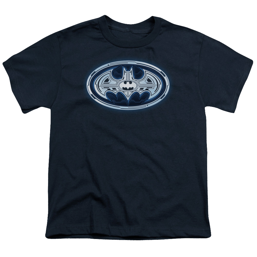 DC Batman Cyber Bat Shield - Youth T-Shirt Youth T-Shirt (Ages 8-12) Batman   