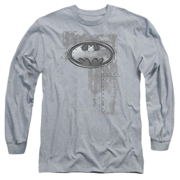 Batman Rivited Metal Logo - Men's Long Sleeve T-Shirt Men's Long Sleeve T-Shirt Batman   