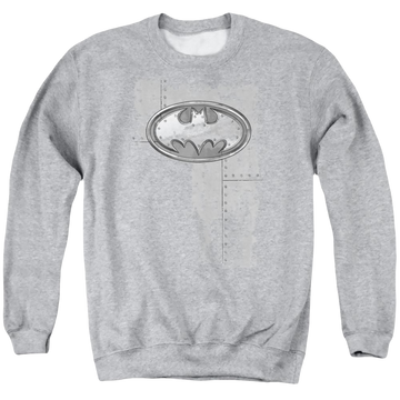 Batman Rivited Metal Logo - Men's Crewneck Sweatshirt Men's Crewneck Sweatshirt Batman   