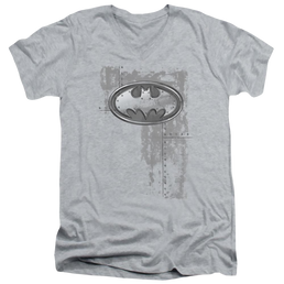 Batman Rivited Metal Logo - Men's V-Neck T-Shirt Men's V-Neck T-Shirt Batman   