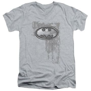 Batman Rivited Metal Logo - Men's V-Neck T-Shirt Men's V-Neck T-Shirt Batman   