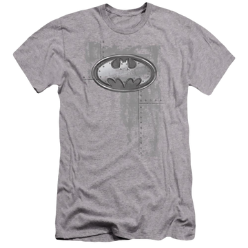 Batman Rivited Metal Logo - Men's Premium Slim Fit T-Shirt Men's Premium Slim Fit T-Shirt Batman   