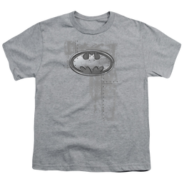 DC Batman Rivited Metal Logo - Youth T-Shirt Youth T-Shirt (Ages 8-12) Batman   