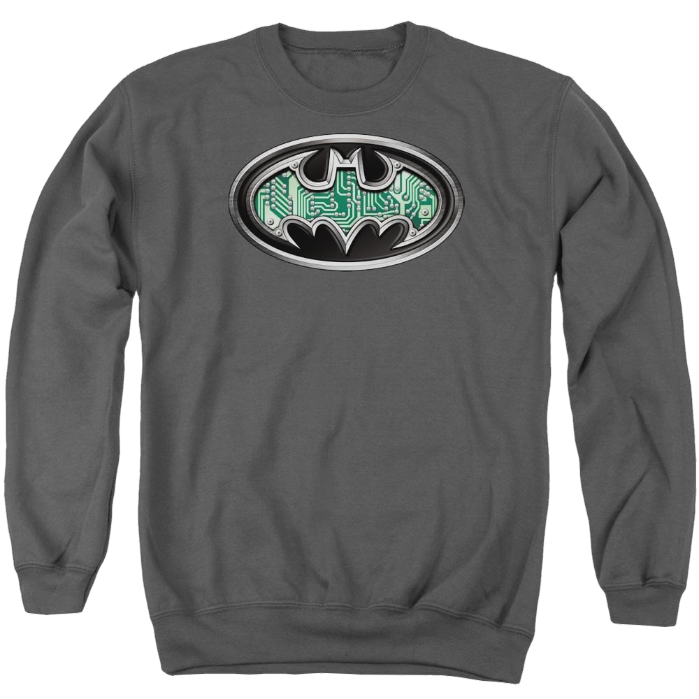 Batman Circuitry Shield - Men's Crewneck Sweatshirt Men's Crewneck Sweatshirt Batman   