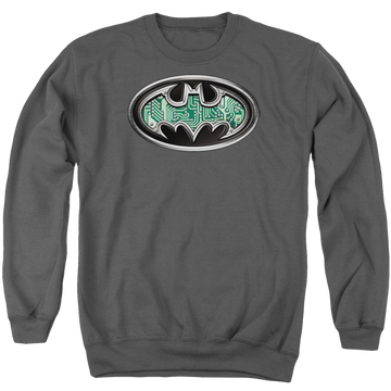 Batman Circuitry Shield - Men's Crewneck Sweatshirt Men's Crewneck Sweatshirt Batman   