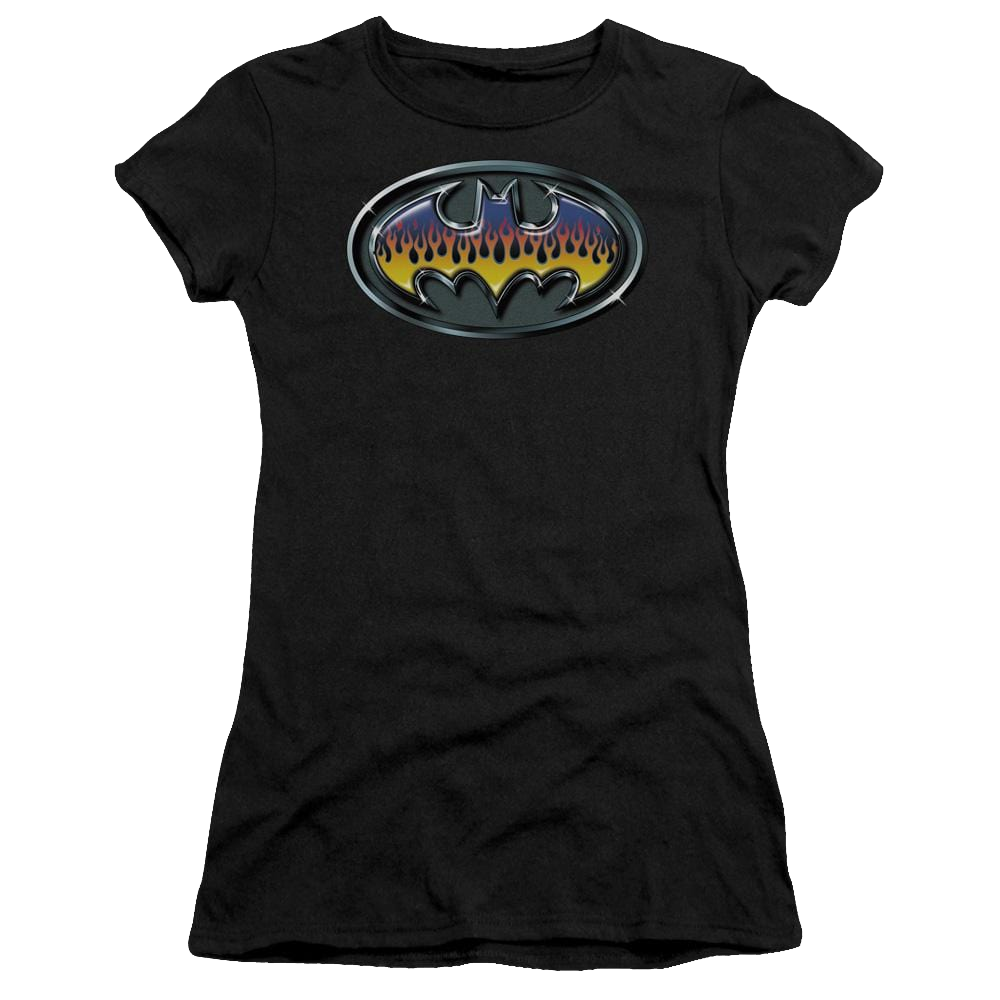 Batman Hot Rod Shield - Juniors T-Shirt Juniors T-Shirt Batman   