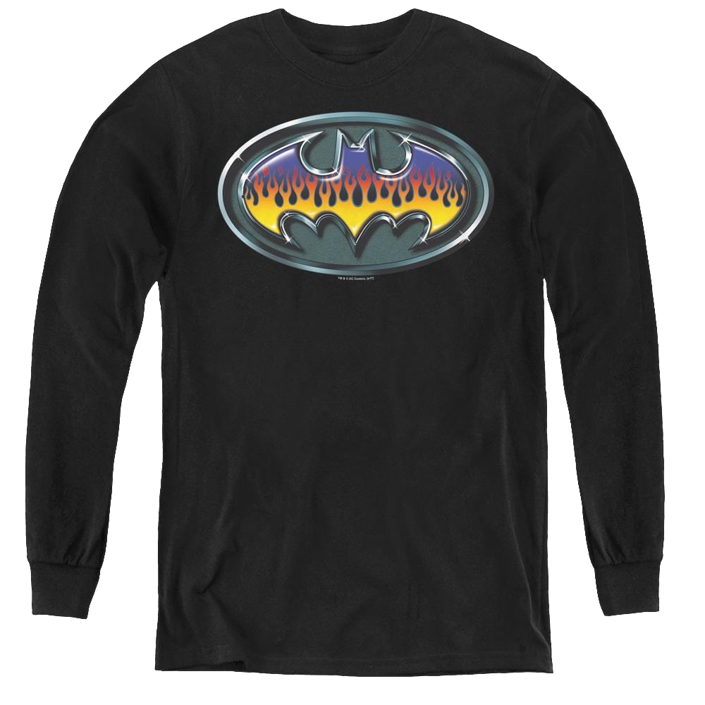 Dc Batman Hot Rod Shield - Youth Long Sleeve T-Shirt Youth Long Sleeve T-Shirt Batman   