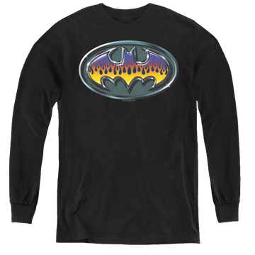 Dc Batman Hot Rod Shield - Youth Long Sleeve T-Shirt Youth Long Sleeve T-Shirt Batman   