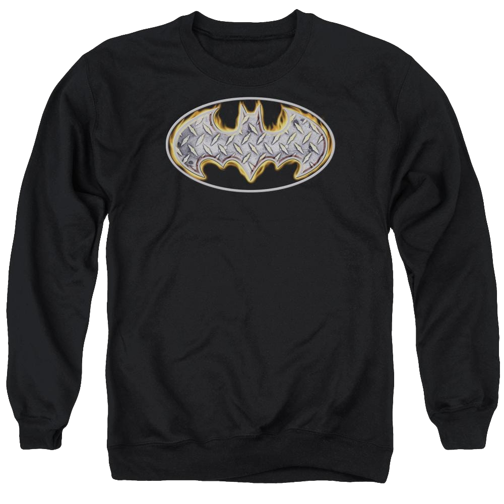 Batman Steel Fire Shield - Men's Crewneck Sweatshirt Men's Crewneck Sweatshirt Batman   