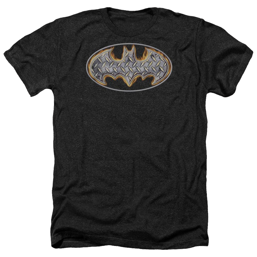 Batman Steel Fire Shield - Men's Heather T-Shirt Men's Heather T-Shirt Batman   
