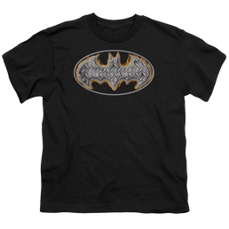 DC Batman Steel Fire Shield - Youth T-Shirt Youth T-Shirt (Ages 8-12) Batman   
