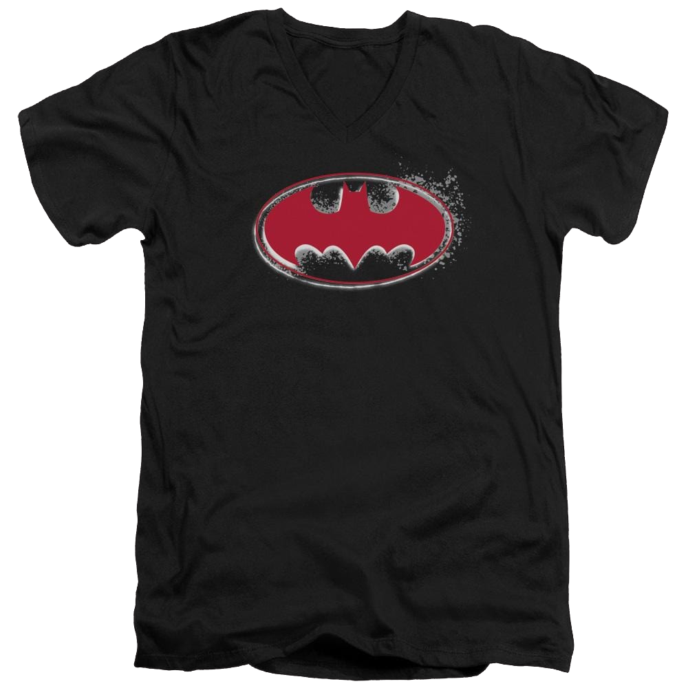Batman Hardcore Noir Bat Logo - Men's V-Neck T-Shirt Men's V-Neck T-Shirt Batman   