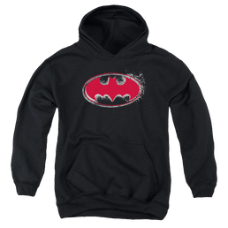 DC Batman Hardcore Noir Bat Logo - Youth Hoodie Youth Hoodie (Ages 8-12) Batman   