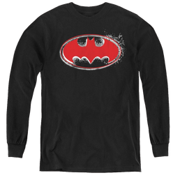 Dc Batman Hardcore Noir Bat Logo - Youth Long Sleeve T-Shirt Youth Long Sleeve T-Shirt Batman   