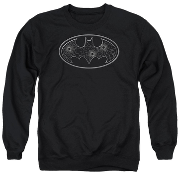 Batman Glass Hole Logo - Men's Crewneck Sweatshirt Men's Crewneck Sweatshirt Batman   