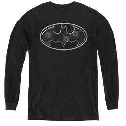 Dc Batman Glass Hole Logo - Youth Long Sleeve T-Shirt Youth Long Sleeve T-Shirt Batman   