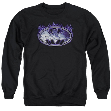 Batman Cracked Shield - Men's Crewneck Sweatshirt Men's Crewneck Sweatshirt Batman   