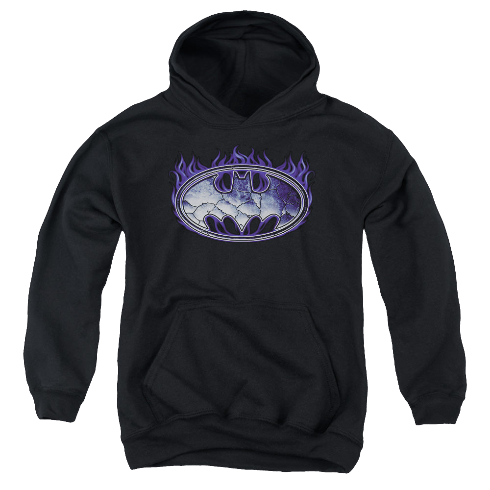 DC Batman Cracked Shield - Youth Hoodie Youth Hoodie (Ages 8-12) Batman   