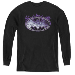Dc Batman Cracked Shield - Youth Long Sleeve T-Shirt Youth Long Sleeve T-Shirt Batman   